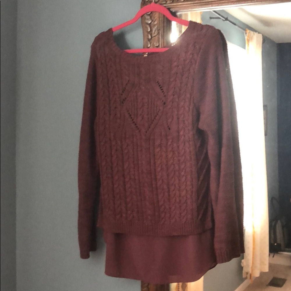 Moth layered cable knit sweater